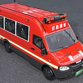 Red IVECO Emergency Communication Rescue Van With Roof Emergency Lights And Rescue Signage
