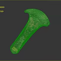 Ancient Bronze Sculpture Carving Artifact With Curved Shape And Green Patina