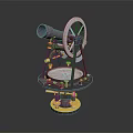 Vintage Astronomical Instrument With Brass Telescope Tube Calibrated Dial And Stable Metal Base