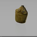 Yellow Canvas Covered Canteen With Metal Clasps For Daily Living Essentials