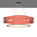 Elegant Modern Chandelier With Double Circular Metal Frame And Warm LED Lighting Design