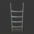 Metal Hand Truck With Two Wheels Flat Platform And Metal Support Bars Structure