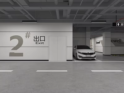 Indoor parking Modern parking 3d model