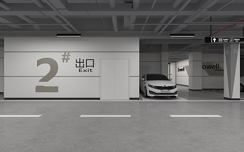 Indoor parking Modern parking 3d model