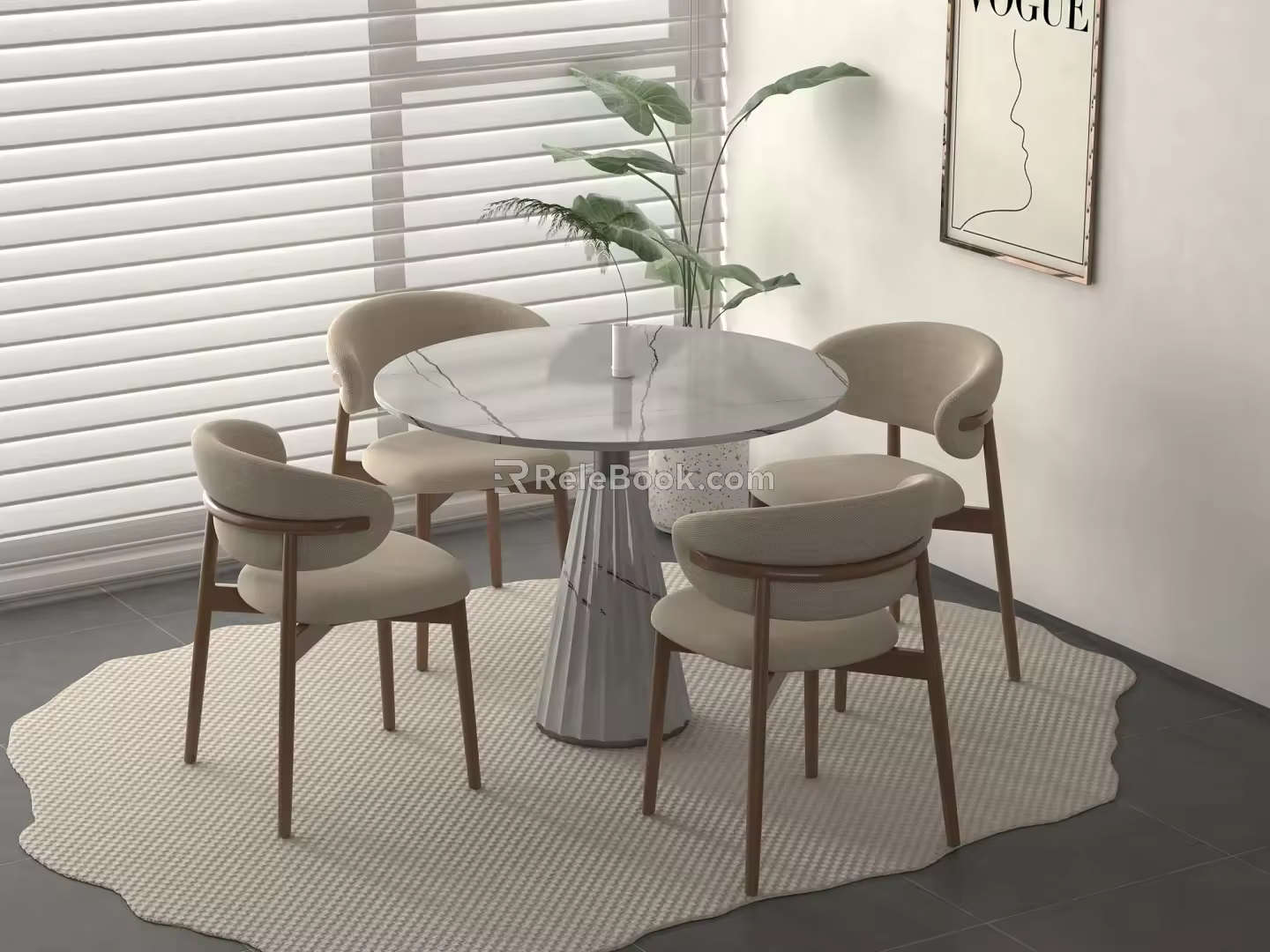 Modern Simple Negotiation Table and Chair Negotiation Table Leisure Table and Chair 3d model