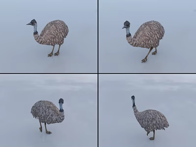 Reptile Standing In Different Positions On White Background Full Body Views 3d model
