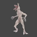 Slim Alien Game Movie Character With Sharp Claws And Multi Petal Head 3d model
