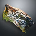 Wooden Stone Decorative Piece With Natural Colorful Texture And Unique Artistic Pattern