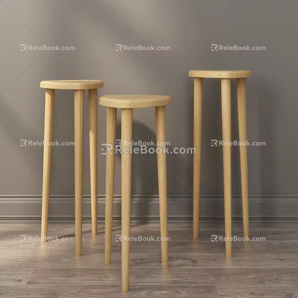 Nordic Bar Stool 3d model