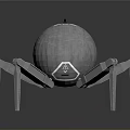 Futuristic Metallic Spherical Robotic Creature With Mechanical Legs Design 3d model