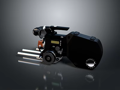 Classic Black Motorcycle with Metallic Body Classic Exhaust Pipes and Headlight Design 3d model
