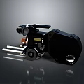 Classic Black Motorcycle with Metallic Body Classic Exhaust Pipes and Headlight Design