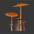 Fresh Orange Mushrooms of Various Sizes Stacked Together Against Dark Background