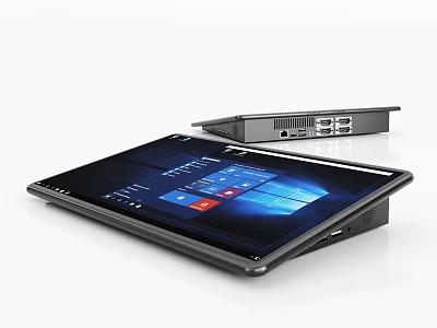 Modern Digital Portable Monitor With Sleek Black Design Windows Interface And App Icons 3d model