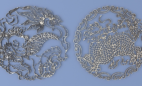 Metal Carved Traditional Pattern Carved Pattern 3d model