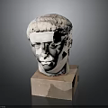 Decorative Marble Base Stand Furniture Supporting Classical White Sculpture Head