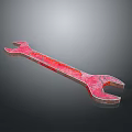 Red Rustic Wrench Tool With Metallic Finish On Dark Background