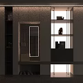 Modern Sleek Shoe Cabinet Interior Design With Mirror Storage Drawers And Shoes