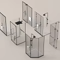 Modern Shower Sauna Interior Design With Glass Enclosures And Different Shaped Areas