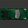 Green Sports Car With Black Rear Spoiler Gold Wheels Roof Vents And Sleek Design