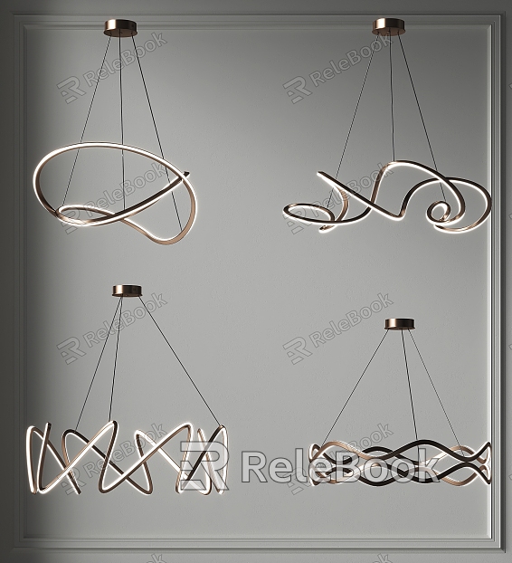 Ring Metal Creative Chandelier Linear Chandelier Guest Restaurant Chandelier Bedroom Chandelier Hotel Sales Office model