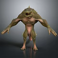 Game and Movie Character With Muscular Body Spiked Back And Sharp Teeth