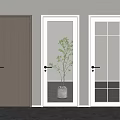 Different Styles of Hinged Doors with Wooden Texture Frosted and Grid Glass Design