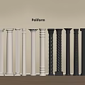 Poliform Decorative Columns Featuring Various White and Black Design Styles 3d model