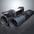 Vintage Metal Binoculars with Dual Tubes and Leather Strap for Outdoor Observation Gear