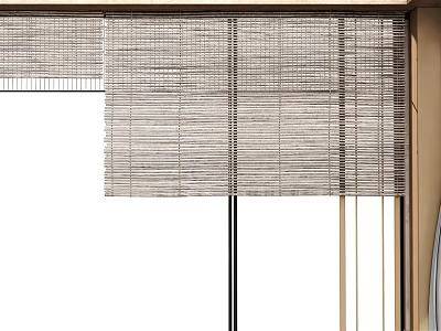 Natural Bamboo Window Blinds With Modern Design For Home Interior Decor 3d model