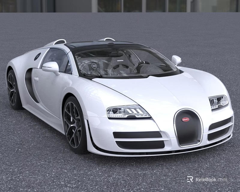 White Luxury Sports Car With Sleek Design Black Roof And Alloy Wheels 3d model 