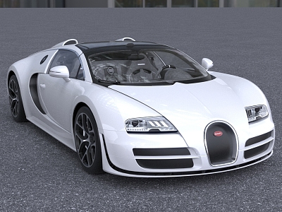 Bugatti Veyron super car with interior door can be opened and closed 3d model