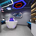 Modern Hi Tech Amusement Park Featuring Interactive Games Colorful Lights And Fun Facilities