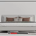 modern double bedside table carpet 3d model