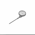 Stainless Steel Industrial Thermometer With Dial Display And Long Probe For Temperature Measurement