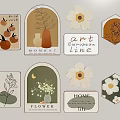Decorative Wall Art Pieces With Flower Plant Designs And Home Life Words