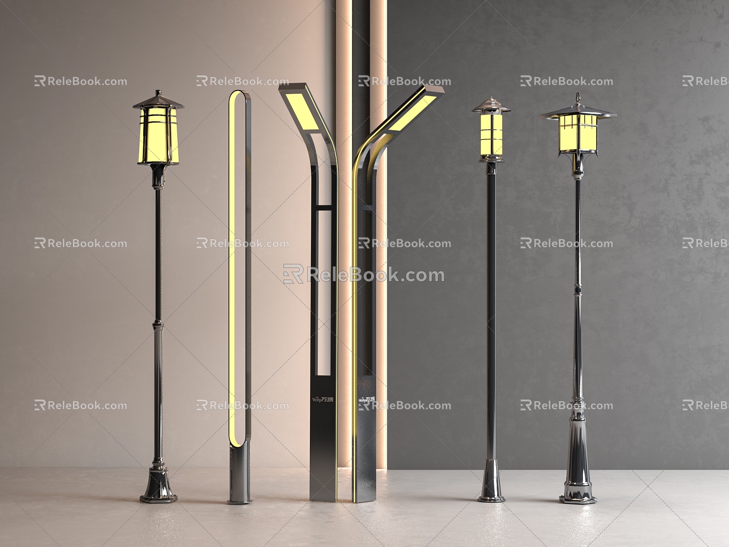 Modern garden lamp floor lamp landscape lamp outdoor lamp combination lawn lamp camping lamp 3d model