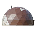 Premium Wooden Geodesic Garden Dome Shelter With Transparent Glass Panels For Backyard Horticulture Leisure
