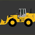 Yellow Heavy Duty Construction Loader With Large Front Bucket And Black Tires