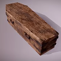 Vintage Rustic Solid Wooden Storage Box With Metal Handles And Decorative Hinges