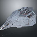 Detailed Sci-Fi Spaceship 3D Model With Armored Hull And Module Structure