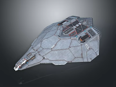 Detailed Sci-Fi Spaceship 3D Model With Armored Hull And Module Structure 3d model Detailed Sci-Fi Spaceship 3D Model With Armored Hull And Module Structure 3d model