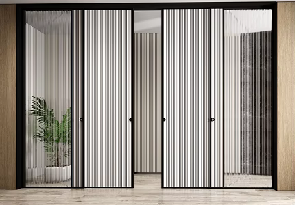 Modern sliding door Changhong glass sliding door 3d model