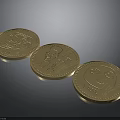 Shiny Gold Coins Featuring Various Designs And 1 RUB Inscription For Daily Use