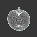 Botanical Art Illustration Of Red Apple With Stem On Black Background