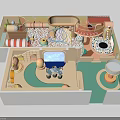 Electric Toys in Children's Indoor Play Area with Ball Pit Slide and Interactive Structures