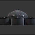 Cartoon Scene Of Dome Shaped Building With Surrounding Cylindrical Structures And VEMLIA Logo