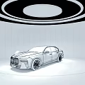 Luxury Two Tone Car With Sleek Design In Modern Showroom With Reflective Floor