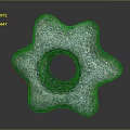 Artistic Wooden Stone Sculpture With Star Shaped Design And Central Circular Hole