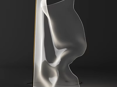 Modern Floor Lamp With Transparent Curved Design And Soft Lighting For Interior Decoration 3d model